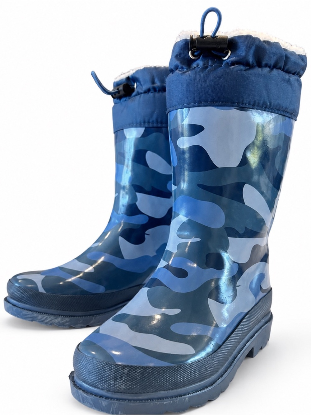 Lily & Dan Blue Camouflage Kids' Insulated Rain Boots size 11